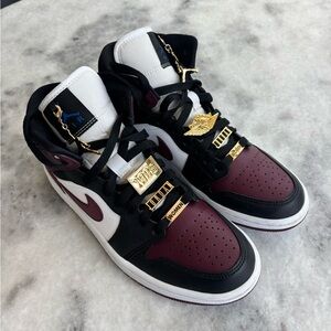 Women’s Air Jordan 1 Mid SE Gold Pendants